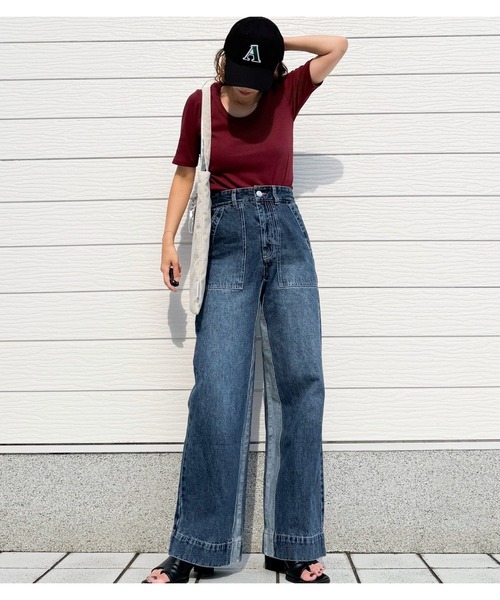 Q(キュー)の「Qgirlワイドデニムインライン(デニムパンツ・レディース・ネイビー・SMALL/MEDIUM/LARGE)」の21枚目の写真