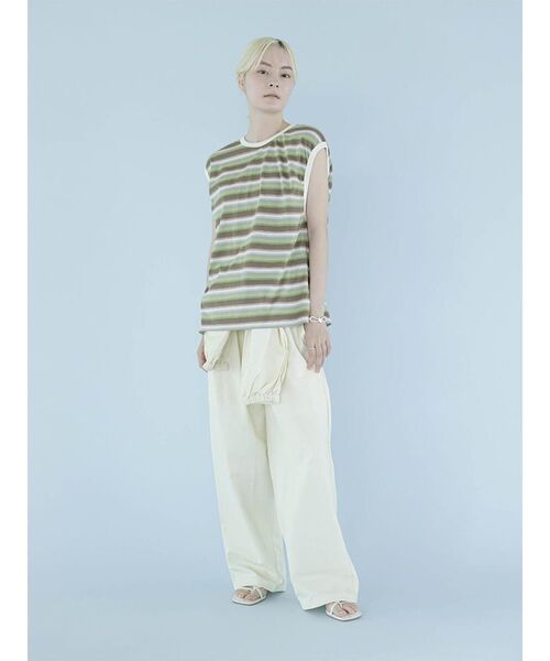 :ETHROF(イーサオブ)の「MULTI BORDER 2WAY PULLOVER(Tシャツ/カットソー・レディース・ベージュ系その他3/ライトブルー・FREE)」の8枚目の写真