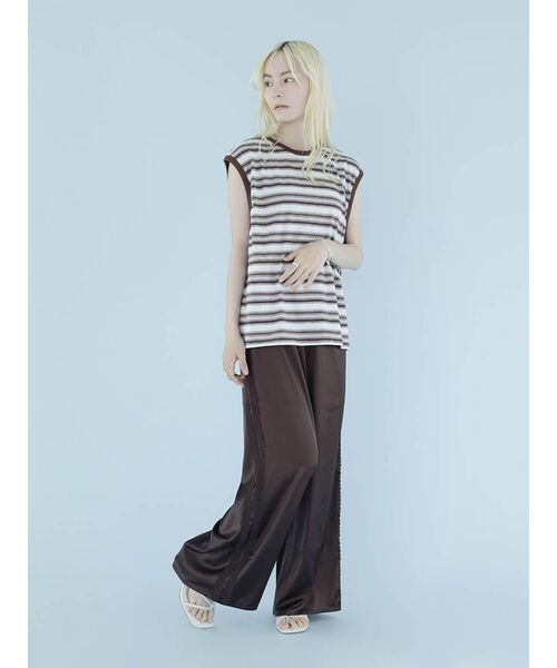 :ETHROF(イーサオブ)の「MULTI BORDER 2WAY PULLOVER(Tシャツ/カットソー・レディース・ベージュ系その他3/ライトブルー・FREE)」の13枚目の写真