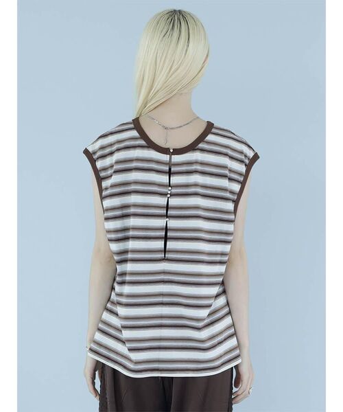 :ETHROF(イーサオブ)の「MULTI BORDER 2WAY PULLOVER(Tシャツ/カットソー・レディース・ベージュ系その他3/ライトブルー・FREE)」の17枚目の写真
