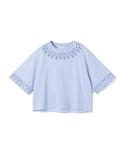 SHIPS(シップス)の「フラワー モチーフ カットワーク レース ショート スリーブ TEE(Tシャツ/カットソー・レディース・ダークグレー/オフホワイト/ライトブルー・ONE SIZE)」の11枚目の写真