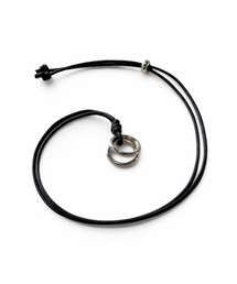DRUNKTXT（ドランクテキスト）の「[Drunktxt x Khaki Studio]Double Ring Pendant Neckalce [Silver/Black]（ネックレス）」