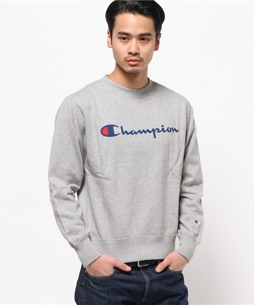 Champion(チャンピオン)の「【チャンピオン】ビックロゴスウェットプルオーバー(スウェット・メンズ・ホワイト/グレー/ネイビー・MEDIUM/LARGE)」の2枚目の写真