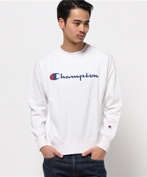 Champion(チャンピオン)の「【チャンピオン】ビックロゴスウェットプルオーバー(スウェット・メンズ・ホワイト/グレー/ネイビー・MEDIUM/LARGE)」の1枚目の写真