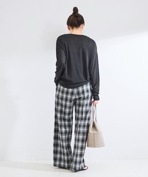 B.C STOCK(ベーセーストック)の「《追加5》ウォッシャブル / スラブシアーロンTEE(Tシャツ/カットソー・レディース・ピンク系その他/ブラック/グリーン/ホワイト・FREE)」の7枚目の写真