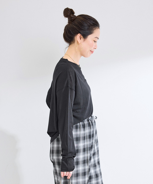 B.C STOCK(ベーセーストック)の「《追加5》ウォッシャブル / スラブシアーロンTEE(Tシャツ/カットソー・レディース・ピンク系その他/ブラック/グリーン/ホワイト・FREE)」の9枚目の写真
