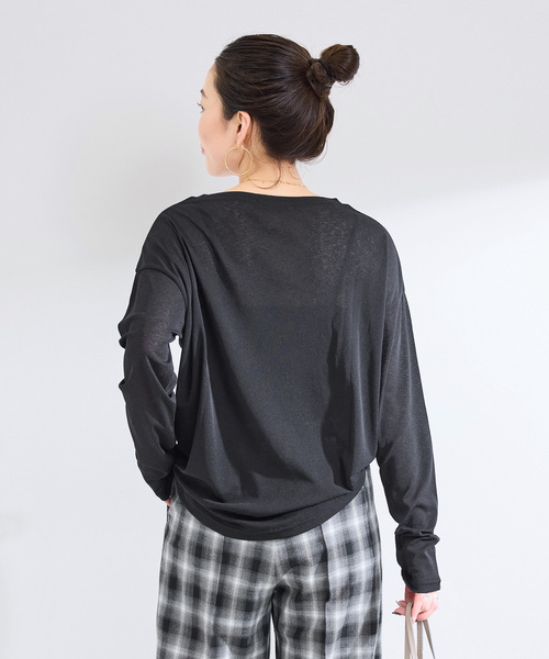 B.C STOCK(ベーセーストック)の「《追加5》ウォッシャブル / スラブシアーロンTEE(Tシャツ/カットソー・レディース・ピンク系その他/ブラック/グリーン/ホワイト・FREE)」の10枚目の写真