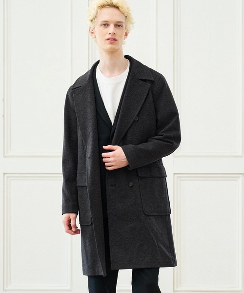mj11720- ﾛﾝｸﾞPｺｰﾄ ｽｰﾊﾟｰｽﾄﾚｯﾁ(264-1102-02)（ピーコート