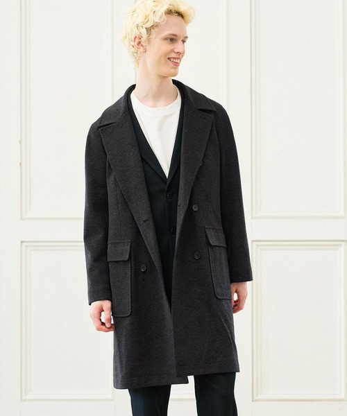 CALL&RESPONSE(コールアンドレスポンス)の「mj11720- ロングPコート スーパーストレッチ(264-1102-02)(ピーコート・メンズ・チャコール/ブラウン・5/4/2)」の5枚目の写真