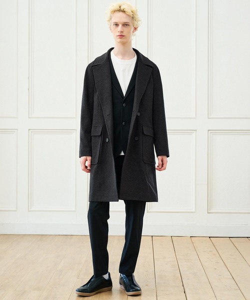 CALL&RESPONSE(コールアンドレスポンス)の「mj11720- ロングPコート スーパーストレッチ(264-1102-02)(ピーコート・メンズ・チャコール/ブラウン・5/4/2)」の6枚目の写真