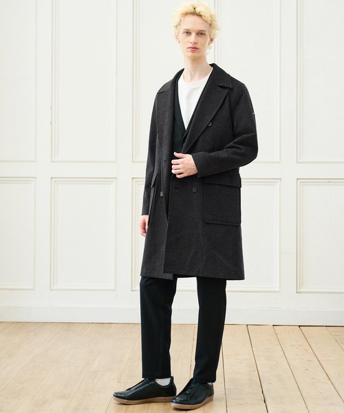 CALL&RESPONSE(コールアンドレスポンス)の「mj11720- ロングPコート スーパーストレッチ(264-1102-02)(ピーコート・メンズ・チャコール/ブラウン・5/4/2)」の7枚目の写真