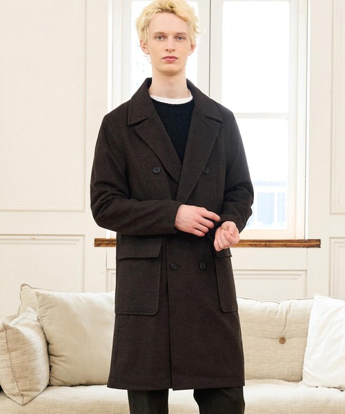 CALL&RESPONSE(コールアンドレスポンス)の「mj11720- ロングPコート スーパーストレッチ(264-1102-02)(ピーコート・メンズ・チャコール/ブラウン・5/4/2)」の10枚目の写真