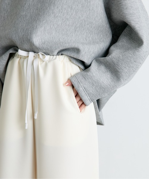 COGTHEBIGSMOKE(コグザビッグスモーク)の「【COGTHEBIGSMOKE/コグザビッグスモーク】ALISON TROUSERS/カットソーワイドパンツ(その他パンツ・レディース・ブラック/アイボリー・1)」の9枚目の写真
