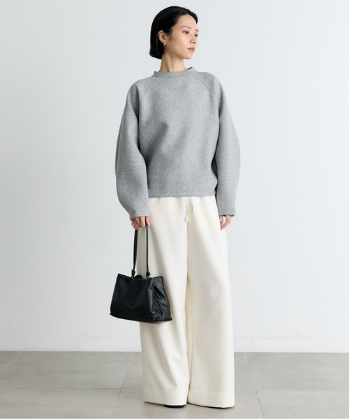 COGTHEBIGSMOKE(コグザビッグスモーク)の「【COGTHEBIGSMOKE/コグザビッグスモーク】ALISON TROUSERS/カットソーワイドパンツ(その他パンツ・レディース・ブラック/アイボリー・1)」の3枚目の写真
