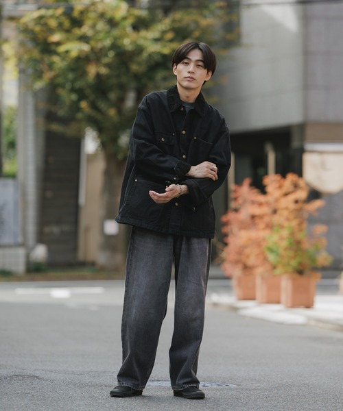 orSlow（オアスロウ）の「orSlow/オアスロウ RELAX FIT OXFORD COVERALL リラックスフィット デニムカバーオール 切り替えデザイン アメカジ ヴィンテージライク 2026年秋冬 秋服（カバーオール・メンズ・ブラック・2/3）」の15枚目の写真