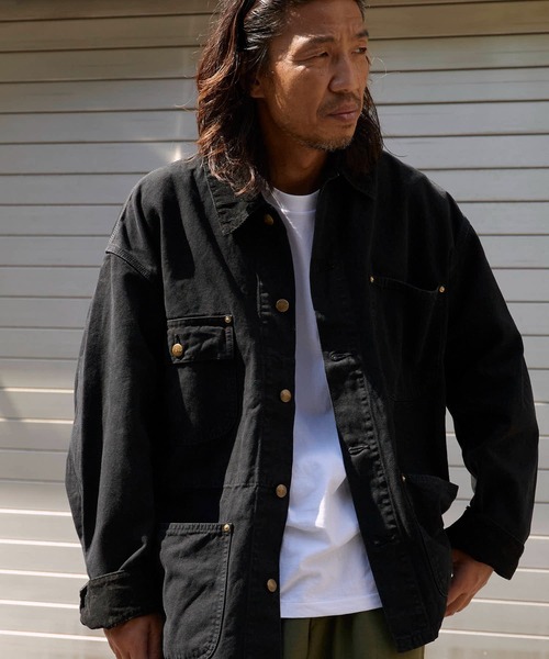 orSlow（オアスロウ）の「orSlow/オアスロウ RELAX FIT OXFORD COVERALL リラックスフィット デニムカバーオール 切り替えデザイン アメカジ ヴィンテージライク 2026年秋冬 秋服（カバーオール・メンズ・ブラック・2/3）」の11枚目の写真