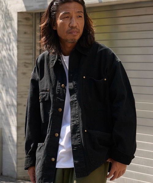 orSlow（オアスロウ）の「orSlow/オアスロウ RELAX FIT OXFORD COVERALL リラックスフィット デニムカバーオール 切り替えデザイン アメカジ ヴィンテージライク 2026年秋冬 秋服（カバーオール・メンズ・ブラック・2/3）」の10枚目の写真