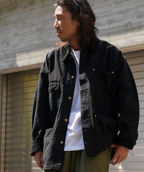 orSlow（オアスロウ）の「orSlow/オアスロウ RELAX FIT OXFORD COVERALL リラックスフィット デニムカバーオール 切り替えデザイン アメカジ ヴィンテージライク 2026年秋冬 秋服（カバーオール・メンズ・ブラック・2/3）」の9枚目の写真