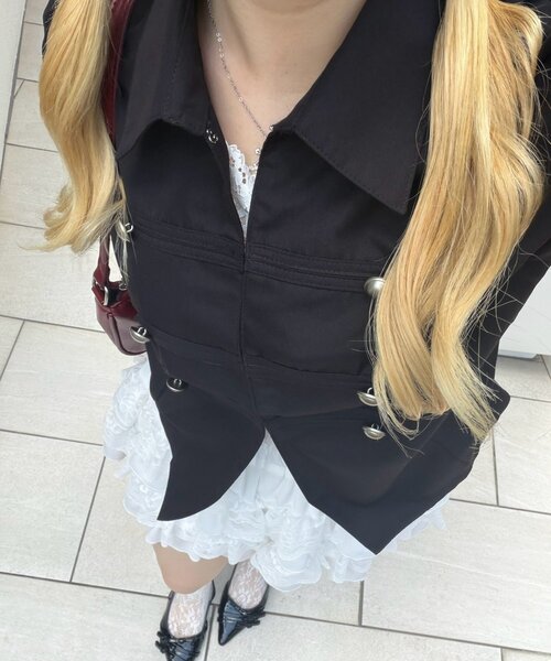 continuer de NICE CLAUP(コンティニューデナイスクラップ)の「ナポレオン風パフブラウス(シャツ/ブラウス・レディース・ブラック/チェック/カーキ・FREE)」の19枚目の写真