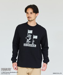 【Hanes/ヘインズ】メンズ ビーフィー PEANUTS×BEEFY-T ロングスリーブTシャツ