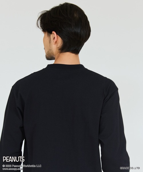 HANES(ヘインズ)の「【Hanes/ヘインズ】メンズ ビーフィー PEANUTS×BEEFY-T ロングスリーブTシャツ(Tシャツ/カットソー・メンズ・ホワイト/ブラック・LARGE/MEDIUM/XX-LARGE/X-LARGE/SMALL)」の3枚目の写真