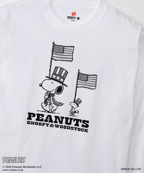 HANES(ヘインズ)の「【Hanes/ヘインズ】メンズ ビーフィー PEANUTS×BEEFY-T ロングスリーブTシャツ(Tシャツ/カットソー・メンズ・ホワイト/ブラック・LARGE/MEDIUM/XX-LARGE/X-LARGE/SMALL)」の15枚目の写真