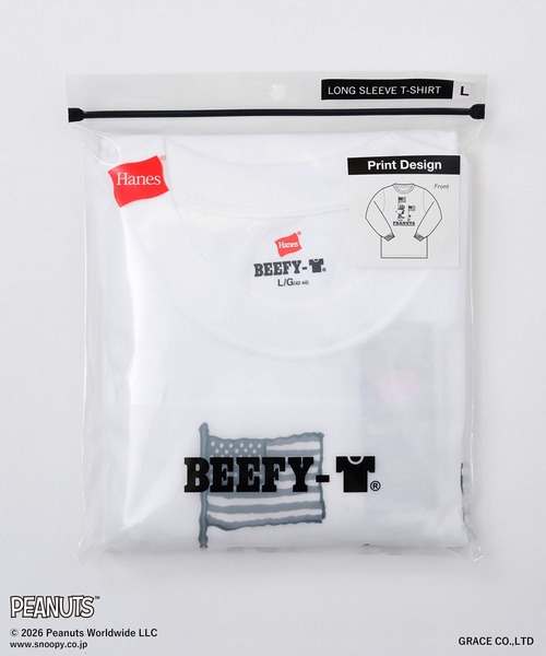 HANES(ヘインズ)の「【Hanes/ヘインズ】メンズ ビーフィー PEANUTS×BEEFY-T ロングスリーブTシャツ(Tシャツ/カットソー・メンズ・ホワイト/ブラック・LARGE/MEDIUM/XX-LARGE/X-LARGE/SMALL)」の19枚目の写真