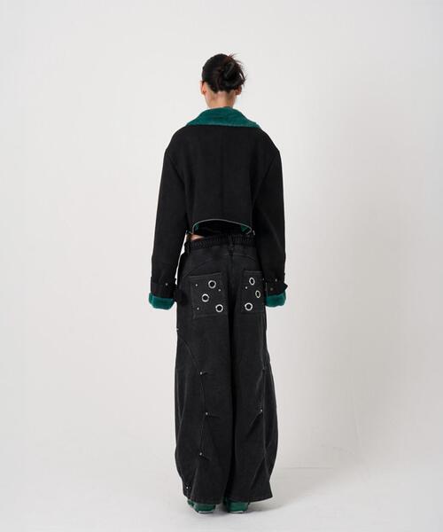 ROYAL FLASH（ロイヤルフラッシュ）の「MITSUKI/ミツキ/EYELET TUCK SWEAT PANTS（スウェットパンツ・レディース・ブラック/グレー・S/M）」の7枚目の写真