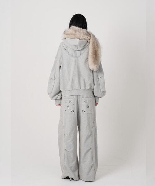 ROYAL FLASH（ロイヤルフラッシュ）の「MITSUKI/ミツキ/EYELET TUCK SWEAT PANTS（スウェットパンツ・レディース・ブラック/グレー・S/M）」の22枚目の写真