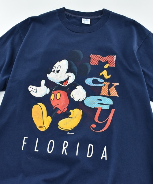 LABORATORY R(ラボラトリーアール)の「【USED】90’s Disney “Mickey FLORIDA” キャラクターTシャツ USA製(Tシャツ/カットソー・メンズ・ネイビー・LARGE)」の2枚目の写真