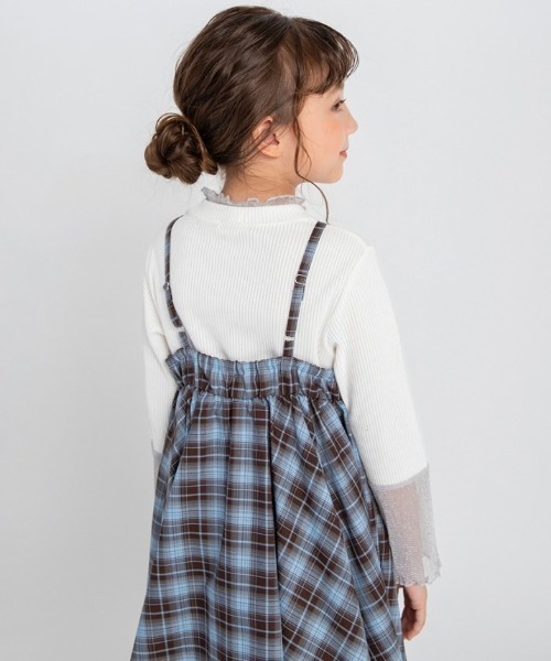 BRANSHES（ブランシェス）の「【プチレディ】イレヘムキャミワンピース（ジャンパースカート・キッズ・ブルー/ブラウン・140/110/150/100/120/130）」の16枚目の写真