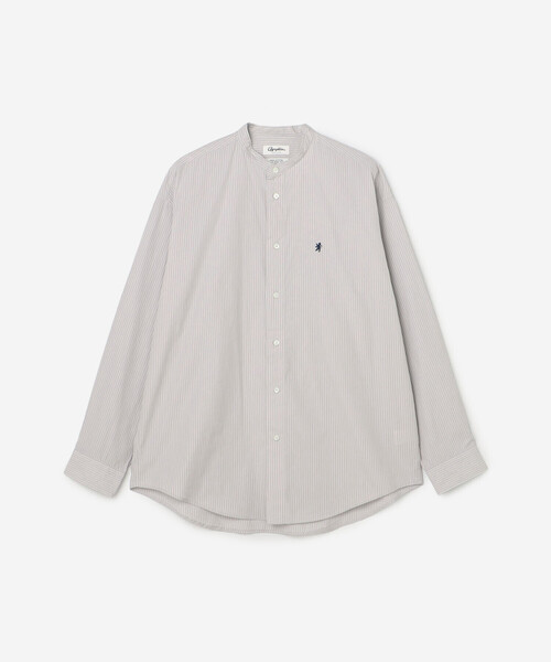 GYMPHLEX（ジムフレックス）の「Gymphlex | コットンポプリン 長袖バンドカラーシャツ STRIPE MEN（シャツ/ブラウス・メンズ・グレー系その他・M/L）」の2枚目の写真