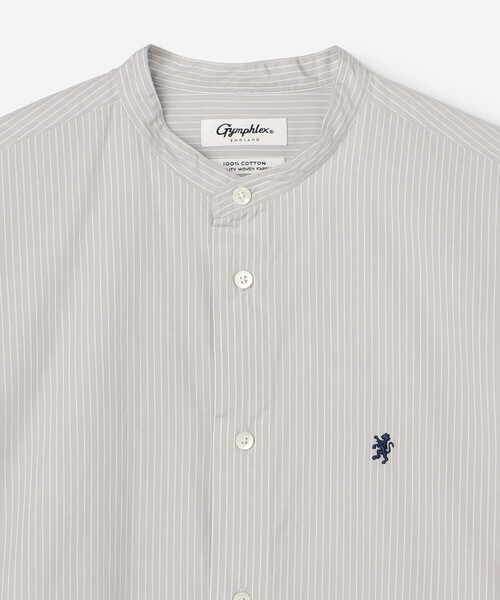 GYMPHLEX（ジムフレックス）の「Gymphlex | コットンポプリン 長袖バンドカラーシャツ STRIPE MEN（シャツ/ブラウス・メンズ・グレー系その他・M/L）」の4枚目の写真