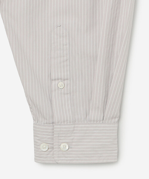 GYMPHLEX（ジムフレックス）の「Gymphlex | コットンポプリン 長袖バンドカラーシャツ STRIPE MEN（シャツ/ブラウス・メンズ・グレー系その他・M/L）」の5枚目の写真