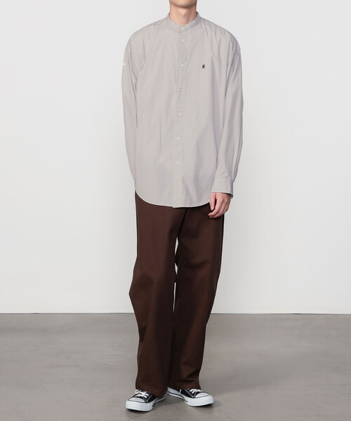 GYMPHLEX（ジムフレックス）の「Gymphlex | コットンポプリン 長袖バンドカラーシャツ STRIPE MEN（シャツ/ブラウス・メンズ・グレー系その他・M/L）」の12枚目の写真