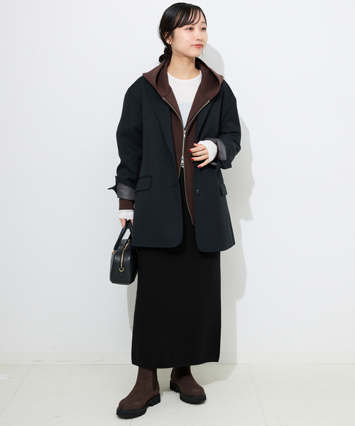 SLOBE IENA(スローブイエナ)の「《WEB限定カラーあり/シリーズあり/》ウォッシャブルスムースニットスカート(スカート・レディース・ブラック/チャコールグレー/ネイビー・FREE)」の6枚目の写真