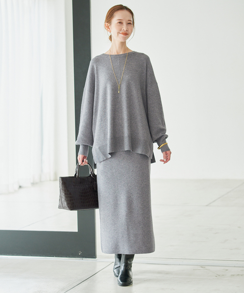 SLOBE IENA(スローブイエナ)の「《WEB限定カラーあり/シリーズあり/》ウォッシャブルスムースニットスカート(スカート・レディース・ブラック/チャコールグレー/ネイビー・FREE)」の7枚目の写真