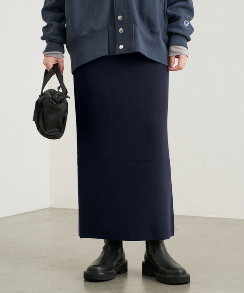 SLOBE IENA(スローブイエナ)の「《WEB限定カラーあり/シリーズあり/》ウォッシャブルスムースニットスカート(スカート・レディース・ブラック/チャコールグレー/ネイビー・FREE)」の11枚目の写真