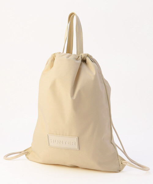 FREAK'S STORE(フリークスストア)の「HUNTER/ハンター 限定展開 TRAVEL DRAWSTRING BACKPACK TOTE ナップザック(ショルダーバッグ・メンズ・ホワイト/ブラック・ONE SIZE)」の2枚目の写真
