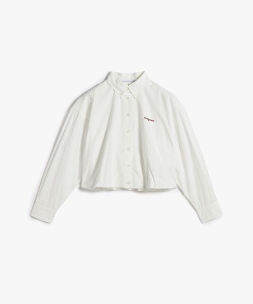 tommy jeans（トミー ジーンズ）の「オーバーサイズフィット クロップド丈ギャザー入りポプリンシャツ（シャツ/ブラウス・レディース・イエロー/ホワイト・X-SMALL/SMALL/MEDIUM）」の7枚目の写真