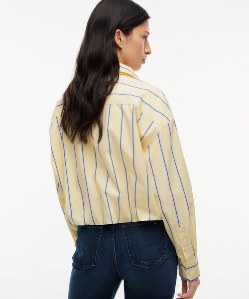 tommy jeans（トミー ジーンズ）の「オーバーサイズフィット クロップド丈ギャザー入りポプリンシャツ（シャツ/ブラウス・レディース・イエロー/ホワイト・X-SMALL/SMALL/MEDIUM）」の11枚目の写真