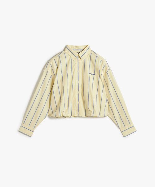 tommy jeans（トミー ジーンズ）の「オーバーサイズフィット クロップド丈ギャザー入りポプリンシャツ（シャツ/ブラウス・レディース・イエロー/ホワイト・X-SMALL/SMALL/MEDIUM）」の13枚目の写真