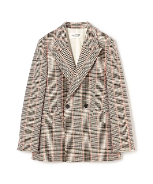 MACPHEE(マカフィー)の「ブリティッシュチェック ダブルブレストジャケット(テーラードジャケット・レディース・ブラウン系その他・36)」の1枚目の写真