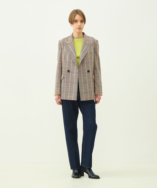 MACPHEE(マカフィー)の「ブリティッシュチェック ダブルブレストジャケット(テーラードジャケット・レディース・ブラウン系その他・36)」の2枚目の写真