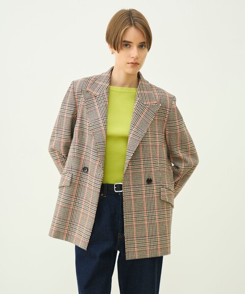 MACPHEE(マカフィー)の「ブリティッシュチェック ダブルブレストジャケット(テーラードジャケット・レディース・ブラウン系その他・36)」の3枚目の写真