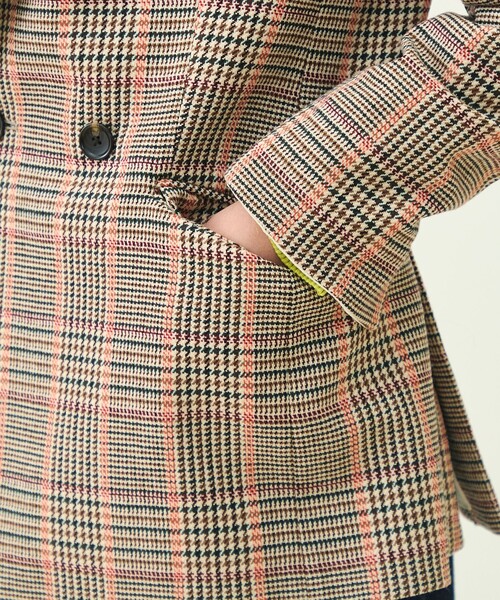 MACPHEE(マカフィー)の「ブリティッシュチェック ダブルブレストジャケット(テーラードジャケット・レディース・ブラウン系その他・36)」の11枚目の写真