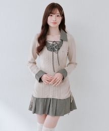 セール】【WEB限定カラー/8色展開】Saxe flower stroll ロングワンピ