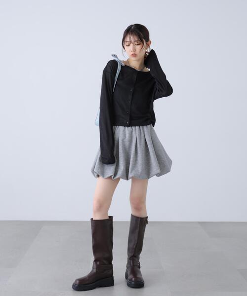 FREE'S MART(フリーズマート)の「前後2wayラインストーンカットソーカーディガン(Tシャツ/カットソー・レディース・ホワイト系その他/ブラック/グレー系その他・FREE)」の7枚目の写真
