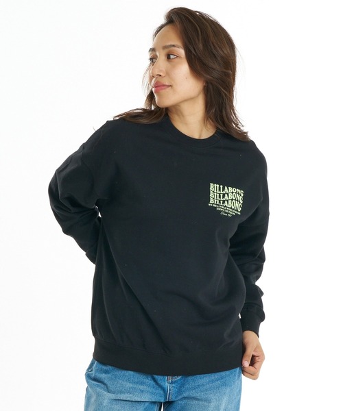 BILLABONG(ビラボン)の「BILLABONG ウィメンズ WAVE LOGO LIGHT CREW トレーナー 【BOY FIT】【2026年秋冬モデル】/ビラボンバックプリントスウェット(スウェット・レディース・ピンク系その他/ブラック/オフホワイト・LARGE/MEDIUM)」の9枚目の写真