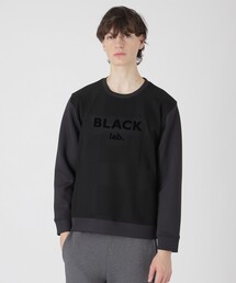 【BLACK lab.】シャドーチェックダブルニットスウェットシャツ